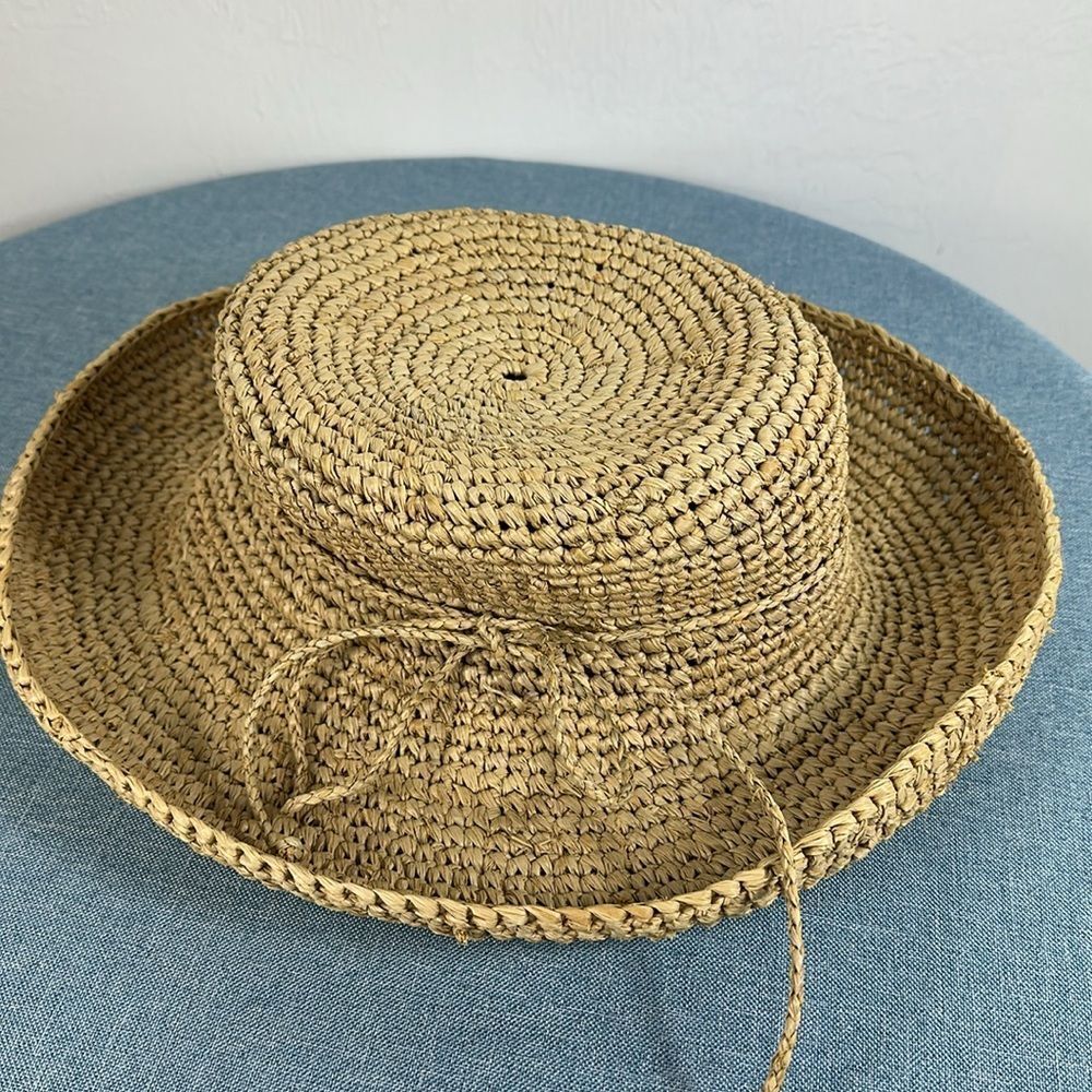 The Scala Collection Woven Straw Hat With A Bow O… - image 2